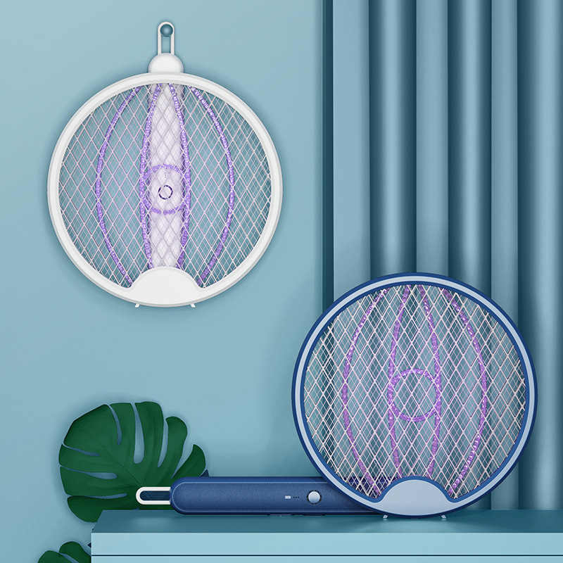 New two-in-one folding electric mosquito swatter can be hung lithium battery KC outdoor household rechargeable mosquito killer