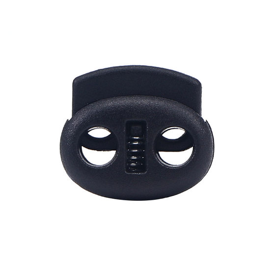Plastic spring buckle single hole mine adjustment button cap rope double hole round string white black hanging bell pig nose buckle