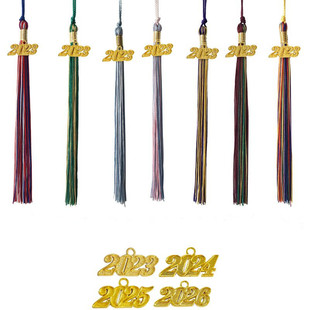 Spot sufficient 2023 factory direct polyester 40cm long doctor cap year sign card graduation tutor tassel hanging spike