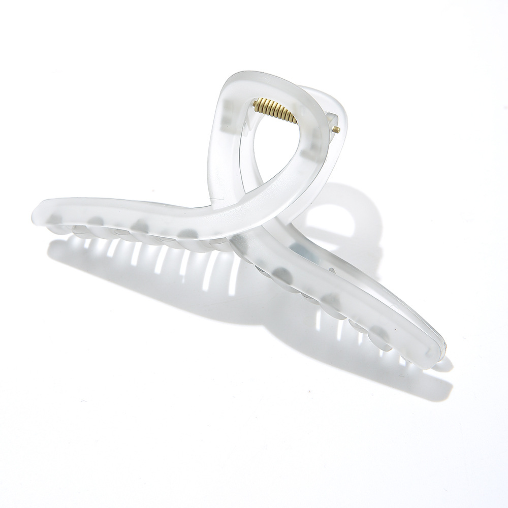 Unisex Frosted shark clip transparent hair grip female back head hairpin large square hair clip hair clip pan head hair clip headdress_voghion.com