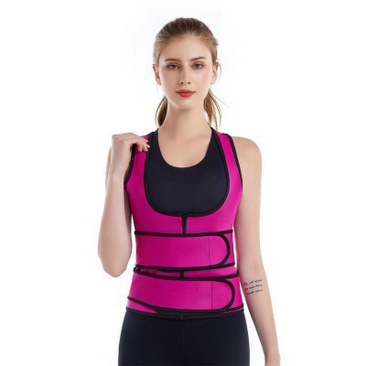 Short Top Skinny Yoga Clothing Sports Corset Waist Velcro Zipper Chest Shaper Belly Tight Waist