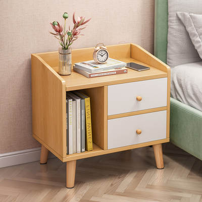 Bedside Table Simple Modern Bedroom Bedside Multifunctional Solid Wood Color Simple Storage Rack Economical Storage Cabinet