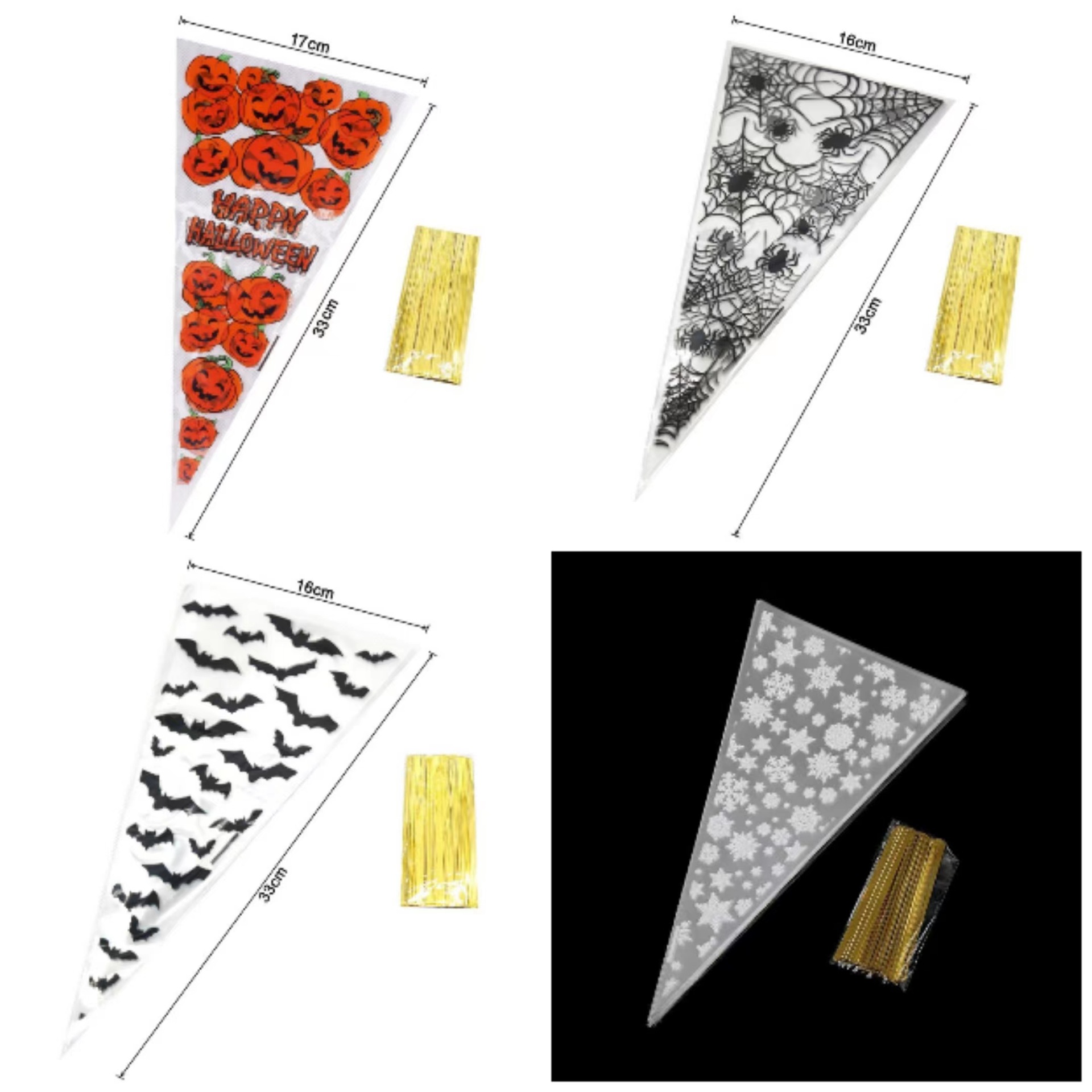Christmas Candy Bag Transparent Triangle Bag Egg Candy Protein Sugar Bag Marlin Sugar Packaging Bag Party Decoration