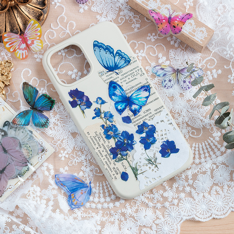 Variables Butterfly series Hand account diy stickers cute waterproof pvc children's stickers Korean goo card material paper wholesale