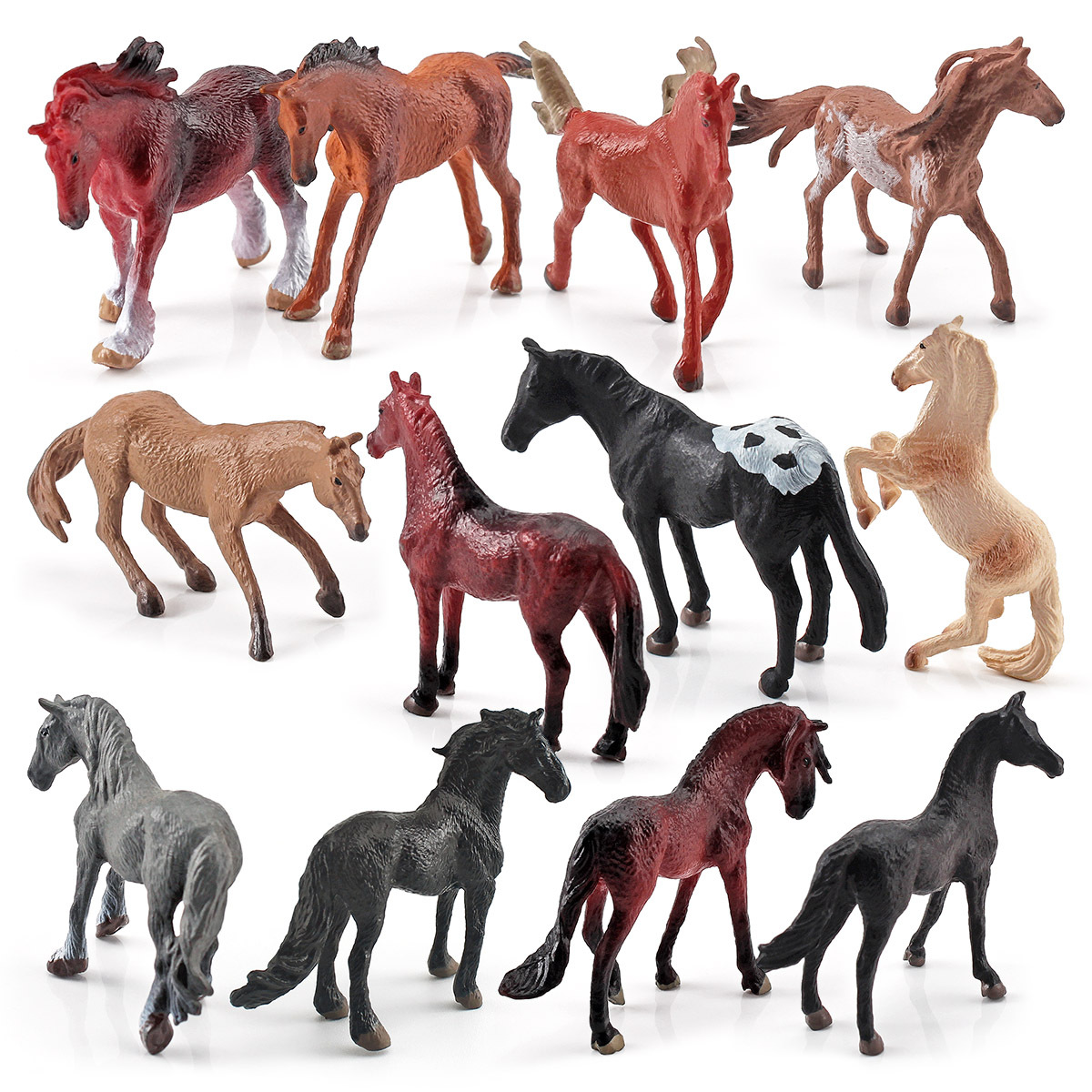 跨境仿真世界名馬模型套裝靜態迷你奎特馬夏爾馬摩根馬弗里斯馬