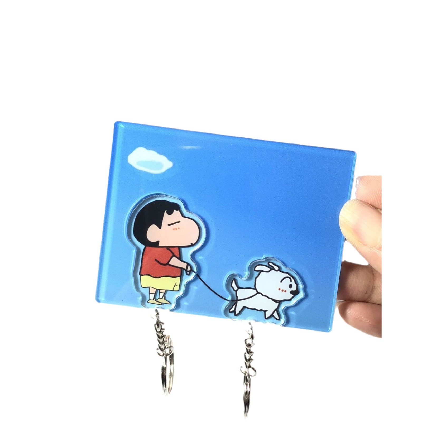 New Little Red Book with Crayon Small New Keychain Small New White Wall Stickers Refrigerator Stickers Creative Cartoon Key Hanging