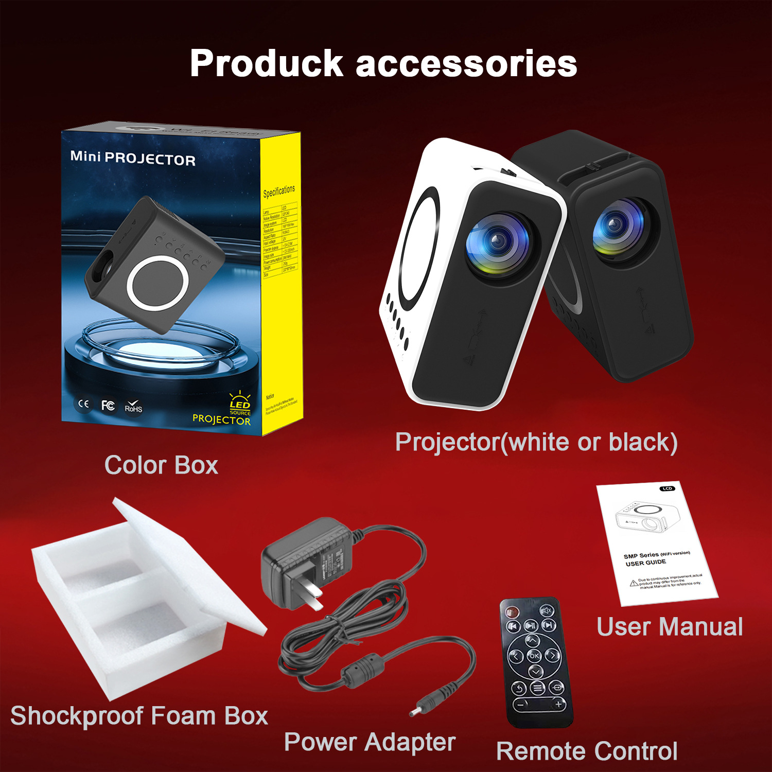 Cross-border YT300 Wireless Wired Mobile Phone Same Screen Projector Home Mini Projector Miniature Home Portable LED