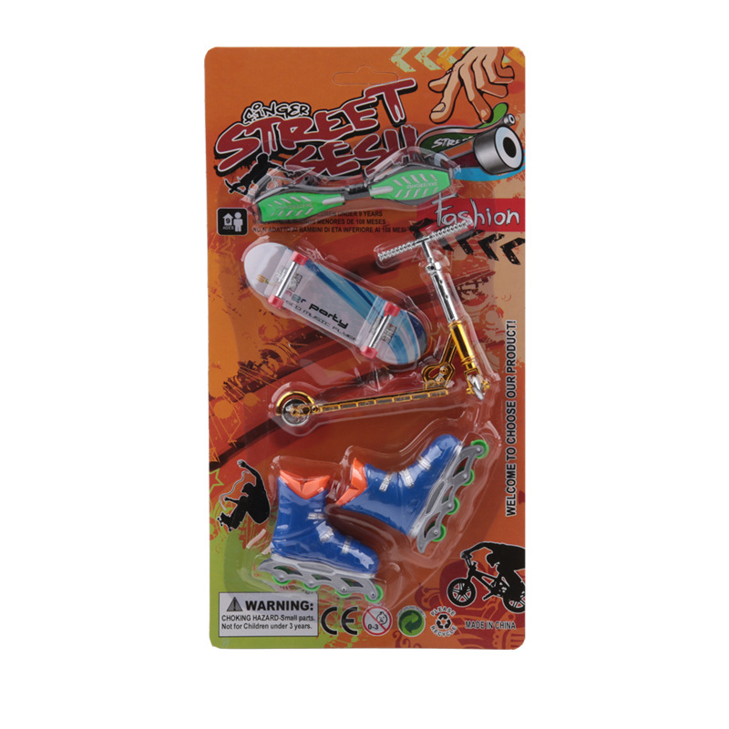 Cross-border mini alloy finger scooter tool assembly frosted New exotic fingertip 6 years old + toy model