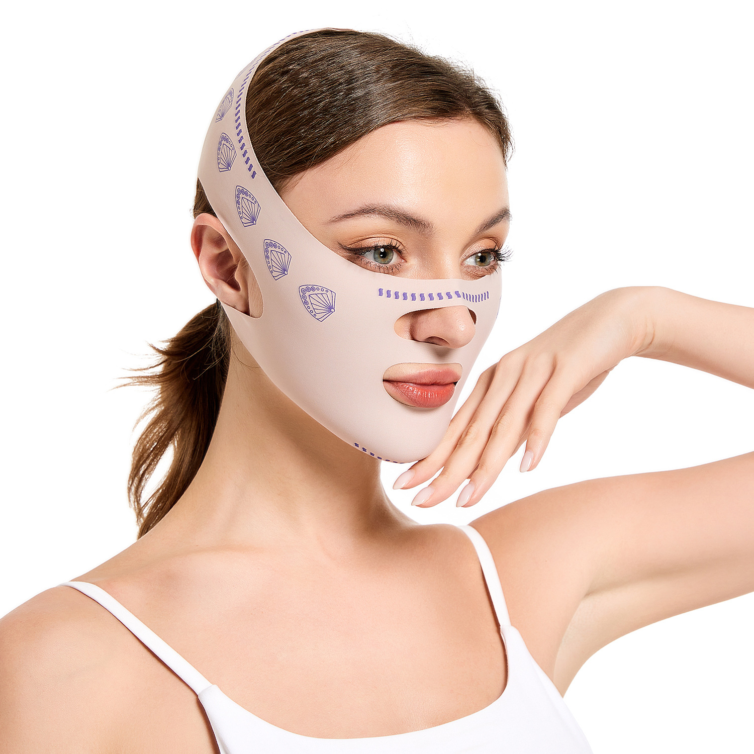 Facial headgear bandage v face mask double chin v face carving massage instrument facial lifting v face artifact brand