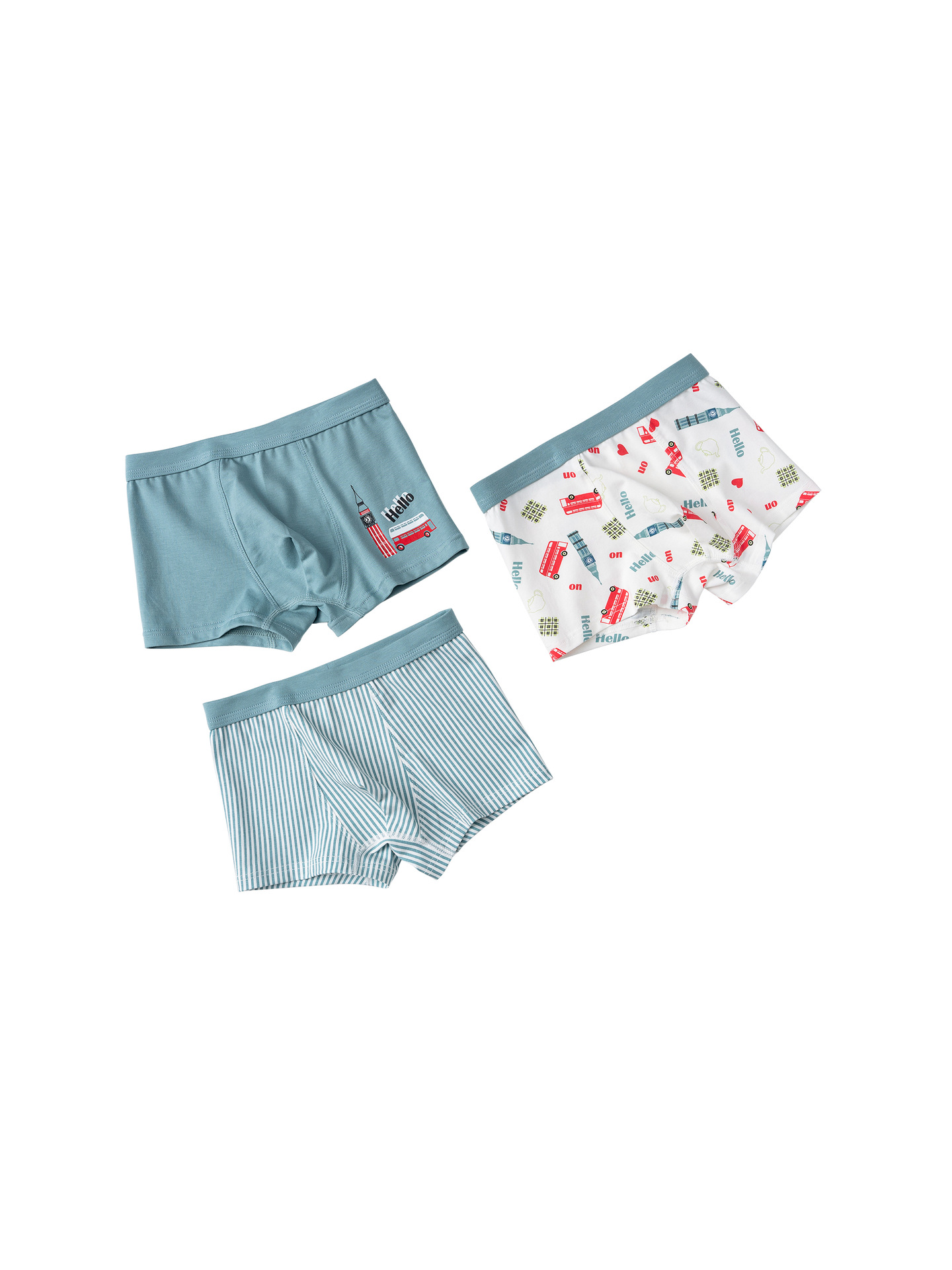 Boys' Boxer Cotton Baby 7A Antibacterial Crotch Cute Cartoon Four-Corner Boys' Underpants Children's Underwear
