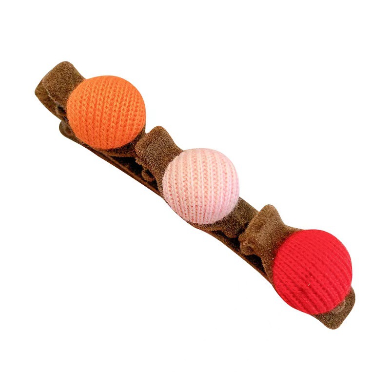 Solid Color Flocking Internet Red Hairpin All-match Bangs Side Clip Braided Hair Duckbill Clip Hairpin Headwear Internet Red Broken Hairpin
