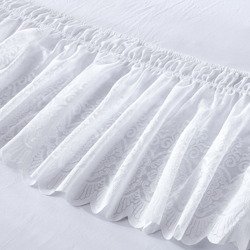 Cross-border Lace elastic Bed skirt wholesale foreign trade elastic simple Bed white bedspread Lace Bed Ruffles