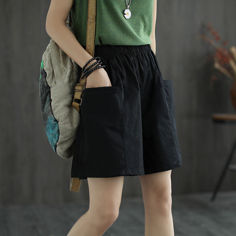 Wide-leg Shorts Women's 2023 Summer Large Size Casual Loose Students Straight Tooling Pants Women's Slimming All-match Trendy