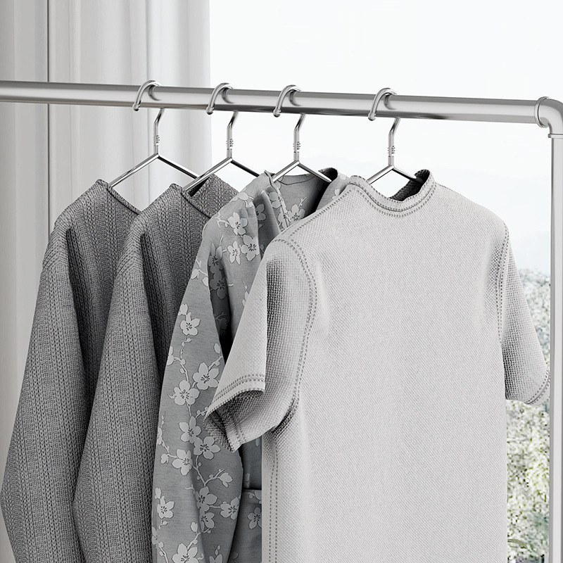 Bold stainless steel solid hanger non-slip drying rack children's hanger hook clothes hanger windproof