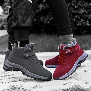 Cross-Border Hot Selling Winter Outdoor Snow Boots Thickeneded Warm Cotton Shoes Middle-Aged and Elderly Walking Shoes Flats Casual Sports Shoes