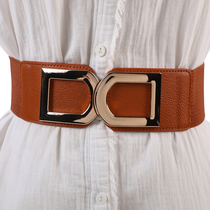Factory wholesale ladies dress elastic thin belt new versatile fashion down jacket black waist belt