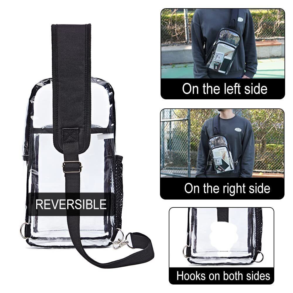 Amazon PVC Transparent Chest Bag Men's and Women's Waterproof Transparent Crossbody Bag Casual Waist Bag Sports Crossbody Shoulder Bag
