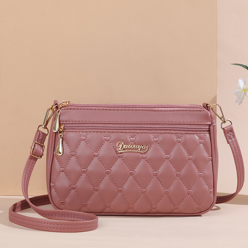 Daiouya's new summer simple and fashionable solid color embroidered small fragrance style crossbody bag trend