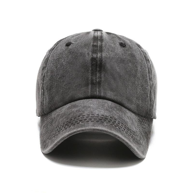 Hat Men's Washed Coated Baseball Cap Color Light Plate Korean Style Simple Dome Cap Solid Color Sports Sun Hat