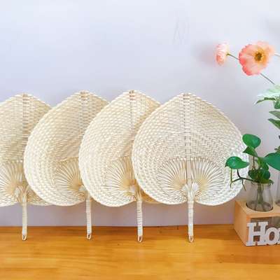 Vietnam Bamboo Fan Straw Fan Cool Pu Fan Creative Sunflower Fan Skeleton Fan Hand Fan Bamboo Craft Jigong Fan