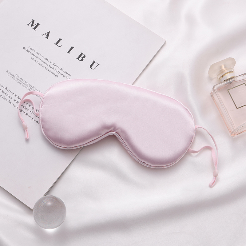 Hanging ear-type imitation silk eye mask wholesale travel shading sleep eye mask dormitory double-sided printed logo silk eye mask