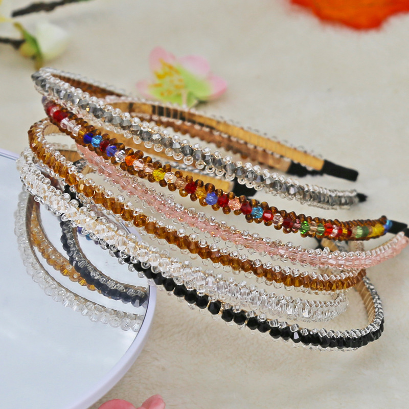 Pearl headband female bride hair accessories hand-woven French hairpin stall Korean bow crown headband wholesale