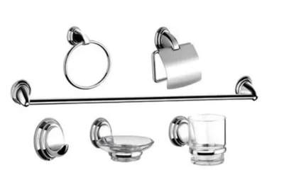 Chrome plated stainless steel towel ring bathroom rack kitchen and bathroom simple shelf mouthwash Cup rack hardware pendant wholesale