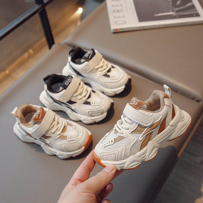 Children's sports shoes for boys, new for 2025 spring and autumn, for girls, network shoes, casual father shoes, breathable running shoes