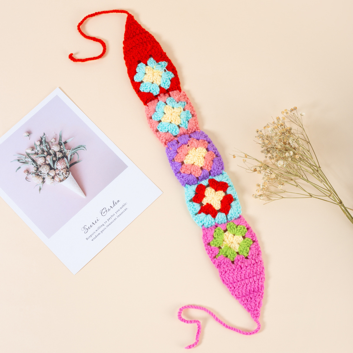 Internet Celebrity Same Style Handmade Crochet Mori Women's Cotton Woven Hair Band Women's Summer Korean Style Retro Breathable Fairy Hair Band Trendy