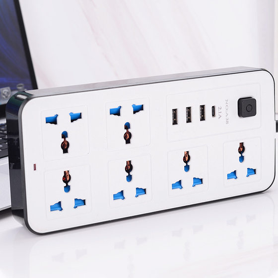 Cross-border New Product Hole with USB Socket Household English Standard Patch Panel Porous Switch with Extension Line Patch