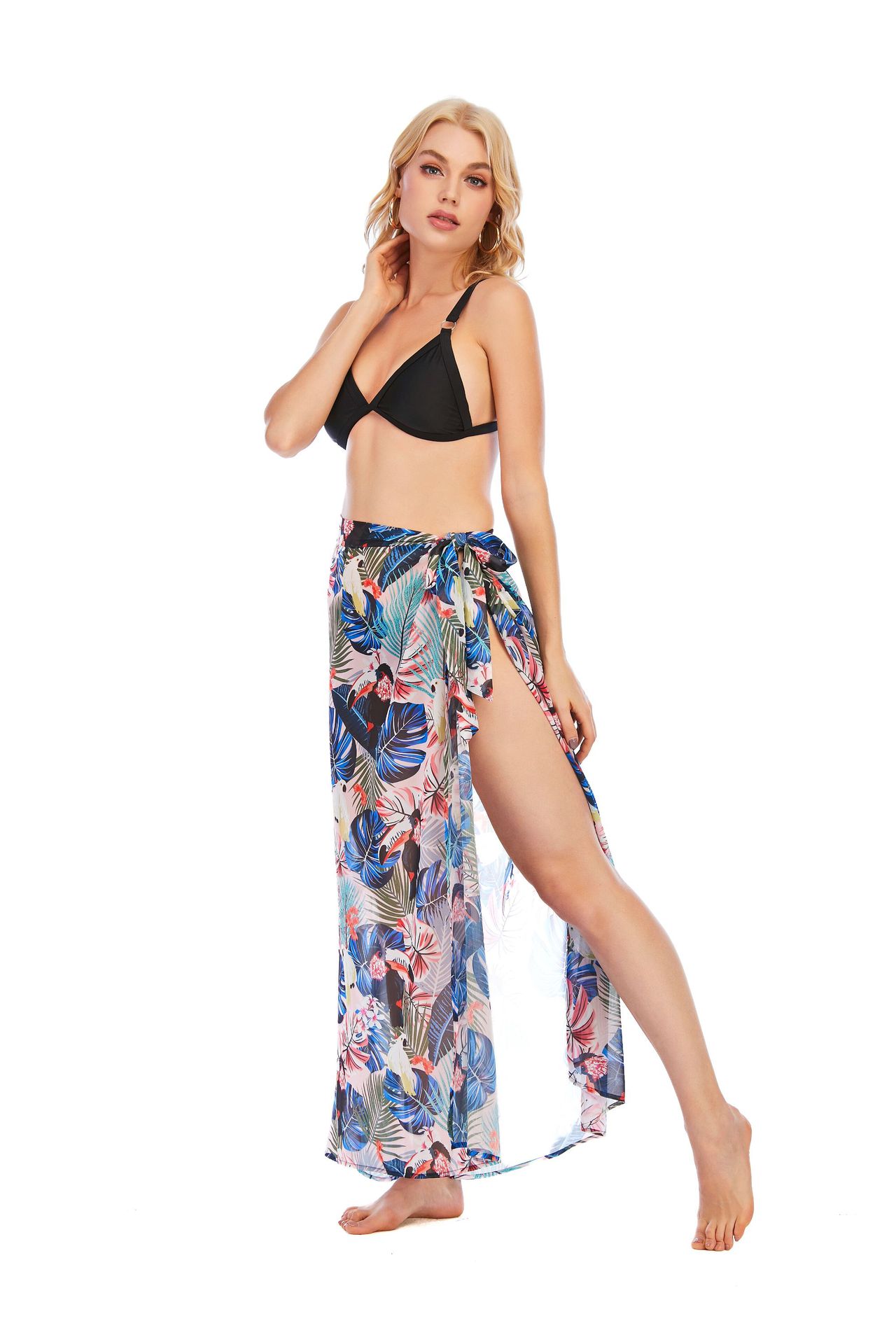 Amazon ins Explosive Women's Apron Swimsuit Summer Beach Wrap Skirt Swimsuit Bikini Kimono Blouse