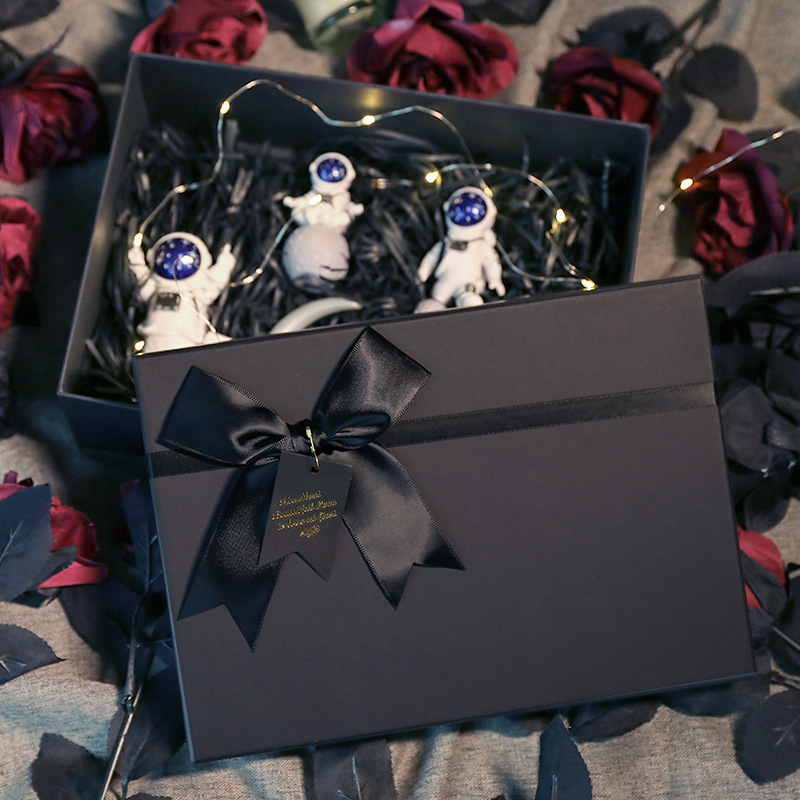 In stock black bow gift box Father's Day packaging box Valentine's Day gift box birthday gift box factory direct sales