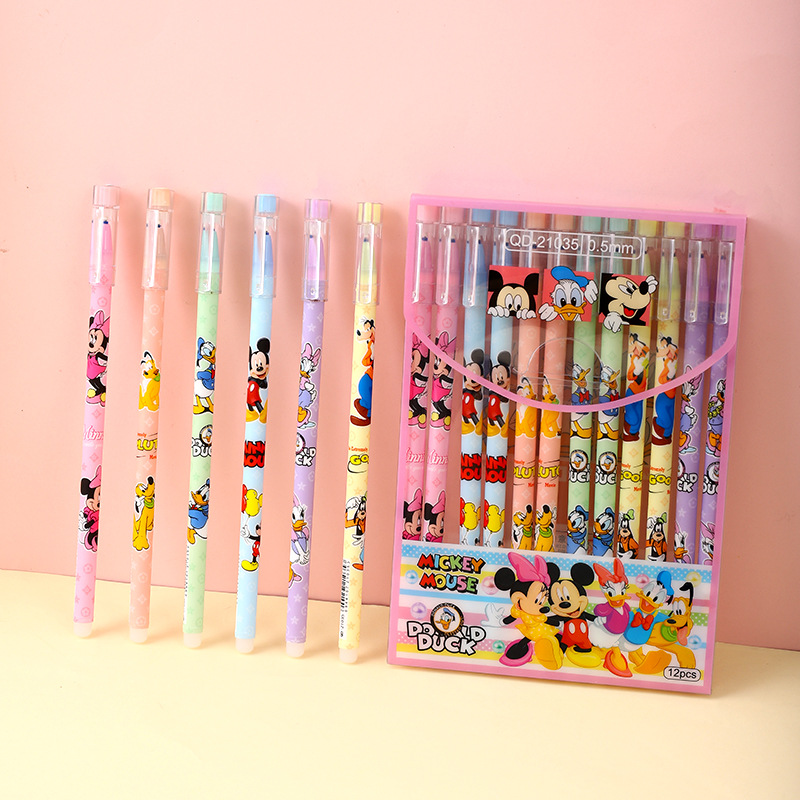 New cartoon straight rod Erasable Gel Pen cute high color value hot erasable fountain pen student stationery wholesale