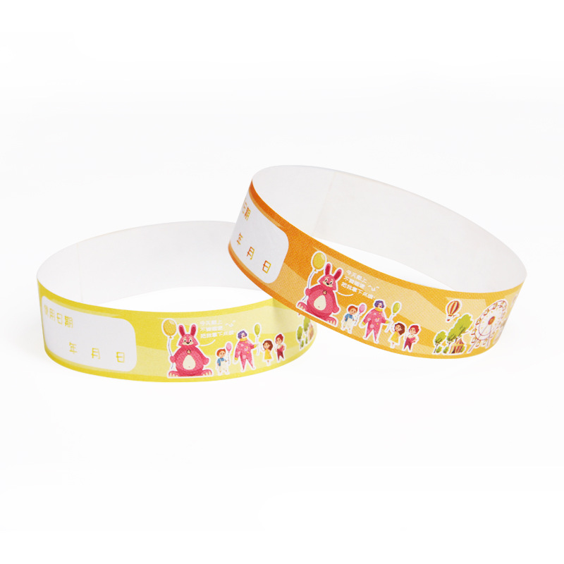 Disposable bracelet custom DuPont paper waterproof children's playground admission ticket activity wristband