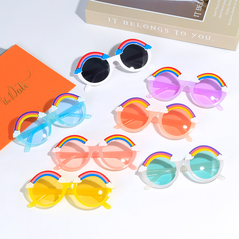 Children's Sunglasses Fashion Rainbow Decorative Glasses Wholesale Trendy Cartoon UV Protection Kids Sunglasses