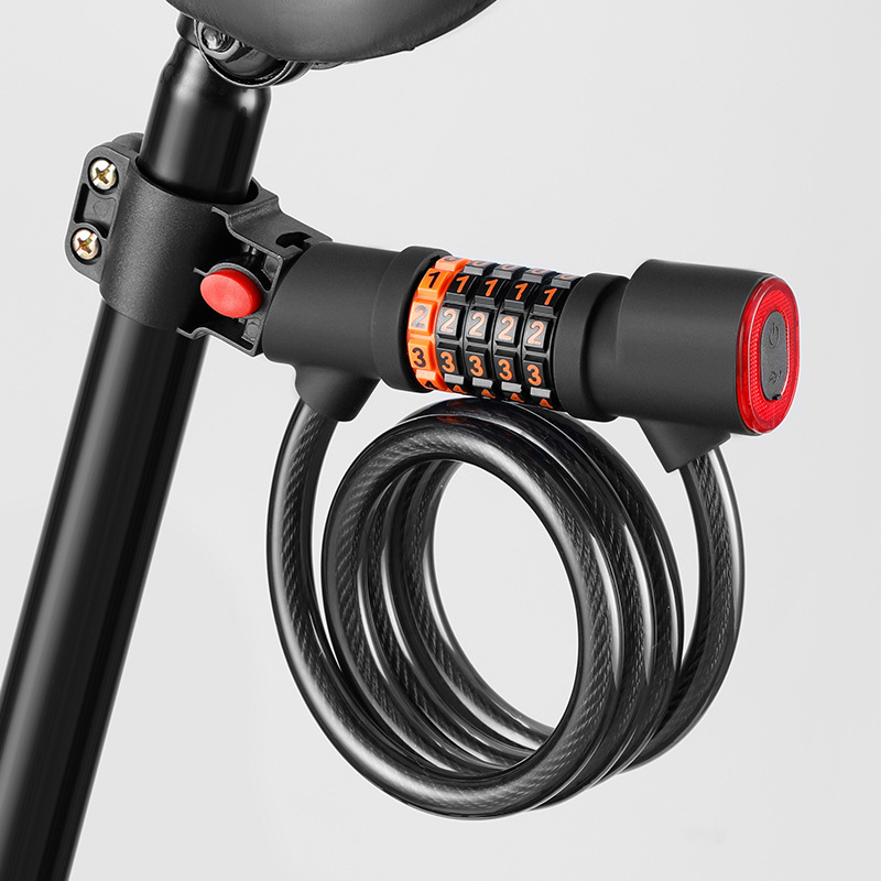 Code lock bicycle with light code lock mountain bike city car five digit code lock tail light Type-c charging