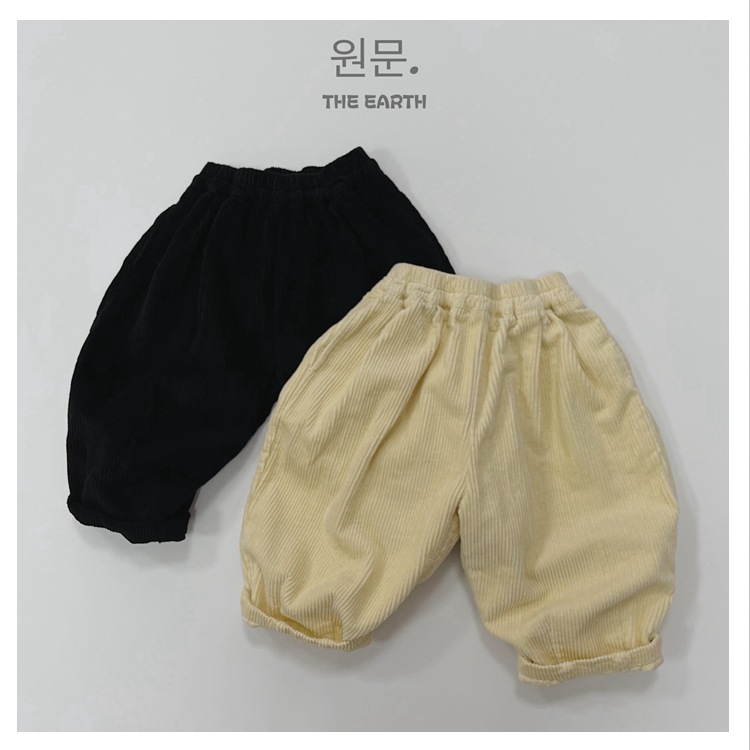 Children's Corduroy Trousers All-match Autumn New Boys and Girls Korean Style Japanese Style Slim Velvet Casual Pants Trendy Radish Pants