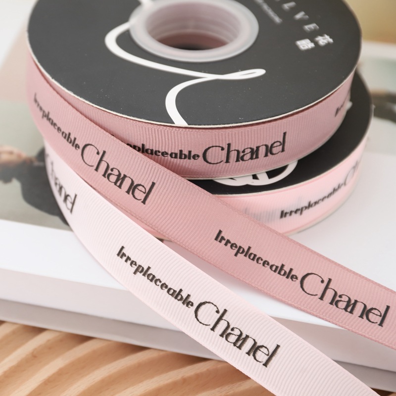 2cm English Letter Ribbon Small Fragrant Style Rowan Belt Flowers Bouquet Baking Packaging Ribbon Bow Ribbon