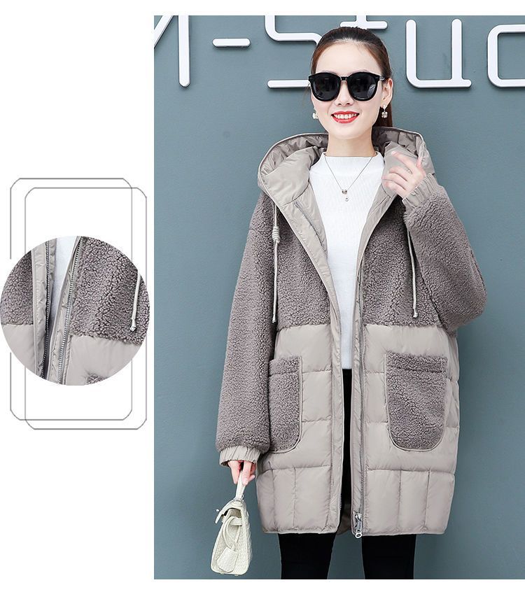 2023 nuovo inverno ispessito di media lunghezza stile coreano ampio taglie forti giacca imbottita in cotone con cuciture alla moda giacca imbottita in cotone di lana di agnello_voghion.com