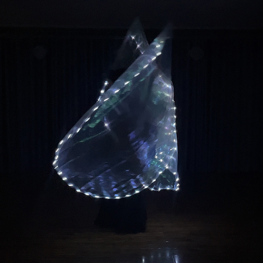 New led luminous flag white fabric white light button battery with switch dance props watch performance clothing