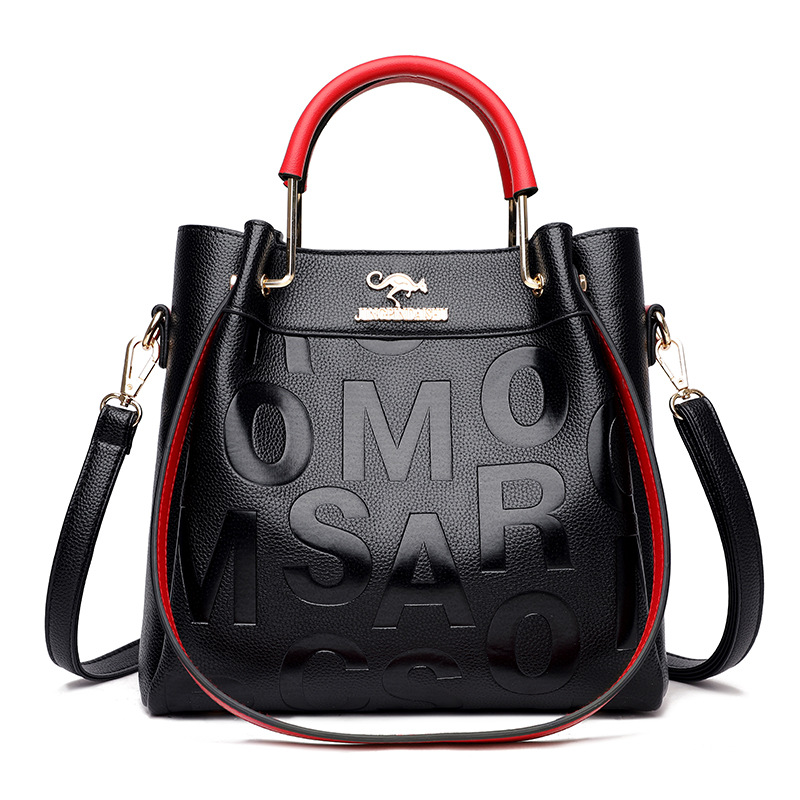 New Cross-border Handbag Outgoing Crossbody Bag Large Capacity Internet Popular Same Style Stylist Soft Leather Embossed Shoulder Bag Women's Bag