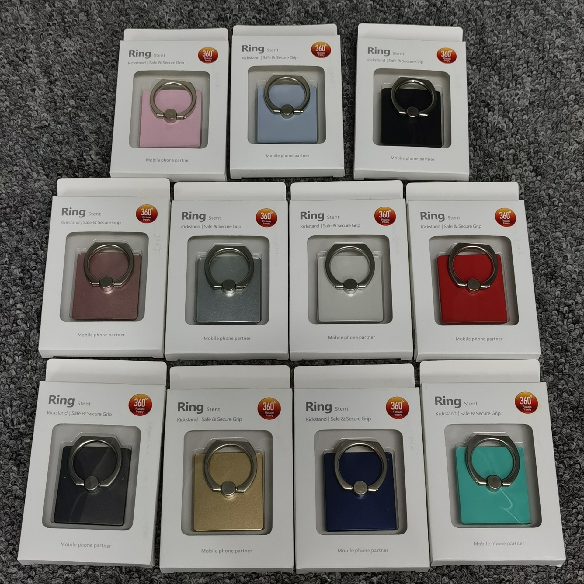 Ring buckle manufacturers wholesale mobile phone square ring bracket support printing lazy mobile phone metal ring buckle bracket