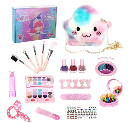 Cross-border Children's Cosmetics Toys Girls Play Home Nail Polish Nail Polish Dressing Makeup Stars Shoulder Bag Set