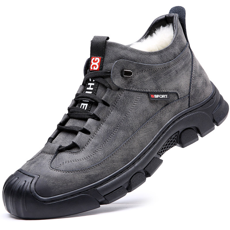 Winter New Men's Cotton Shoes Wool Cold-proof Non-slip Warm fleece-lined Thickened Northeast Snow Boots Cross-border Large Size Shoes