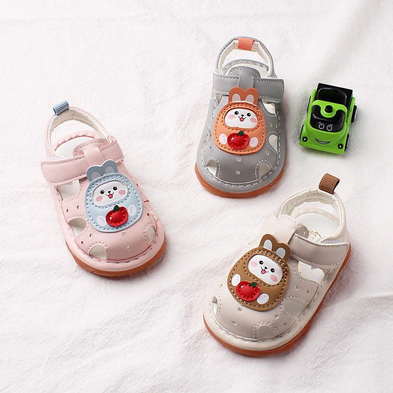 Summer New Whistle Boys sandals 0-1-2 years old beef tendon sole children's call shoes women's baby shoes wholesale 2791