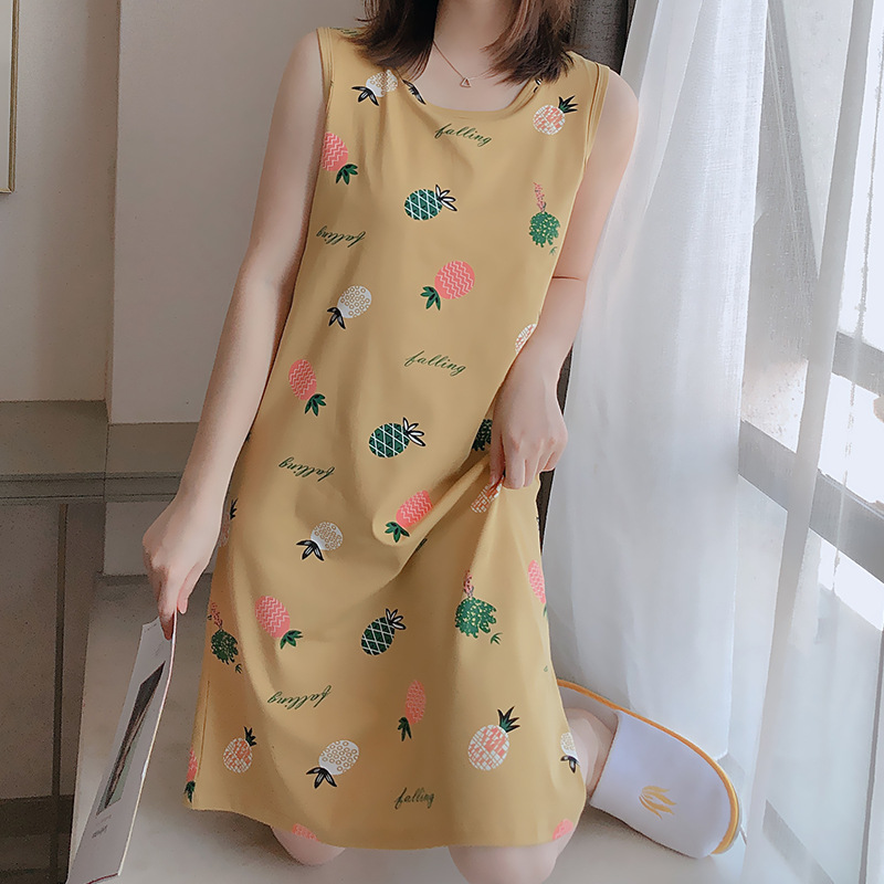 New style nightgown women's vest dress with chest pad removable nightgown women's home nightgown wholesale