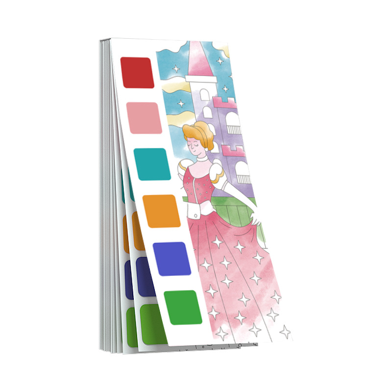 Watercolor coloring book 20 pages with paint children's graffiti picture book Sticky Notes water painting portable kindergarten