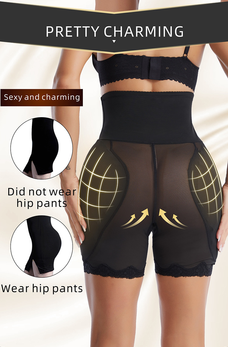 Figurformende Hose mit hoher Taille für Damen, postpartale Bauchformungshose, Arsch-Schwammpolster, volle Hüfte, Hüftlifting-Hose_voghion.com