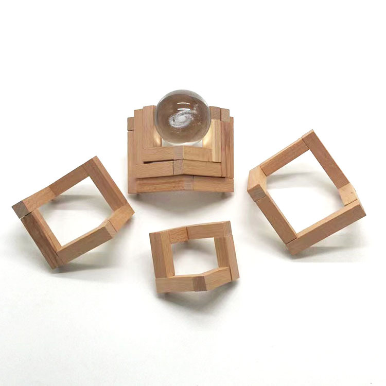 A large number of spot wooden 3D printing moon Beech night light humidifier base solid wood crystal ball bracket Wood