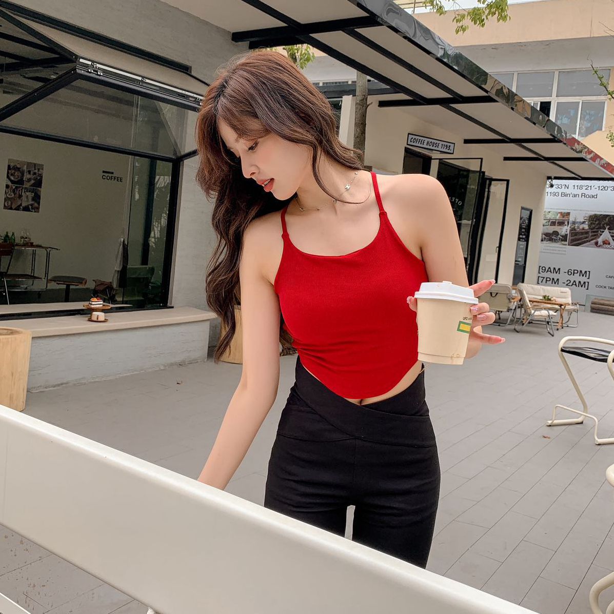 2874# Explosions Sewing Threaded Camisole Vest Cross Beautiful Back Cure Machine Integrated Chest Pad Sexy Big Backless